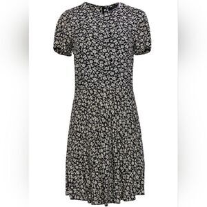 Polo Ralph Lauren Black & White Floral Fit and Flare Dress Size 2